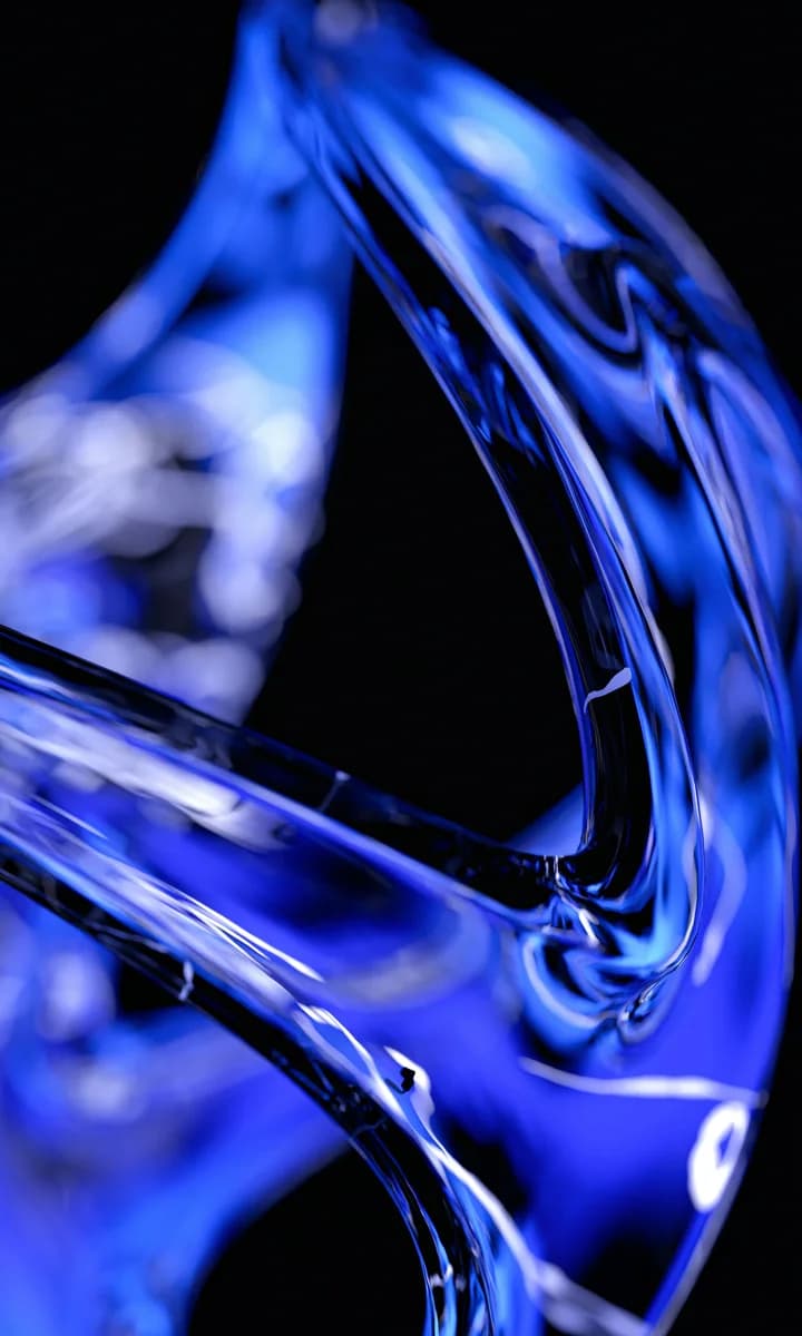Abstract blue architectural form
